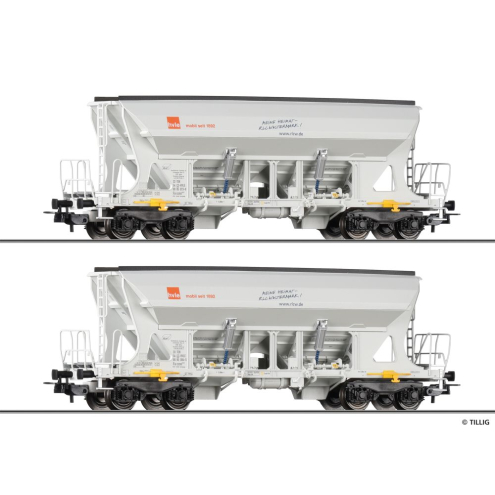 Tillig H0 70086 Güterwagenset der HVLE, bestehend aus zwei Selbstentladewagen Faccns