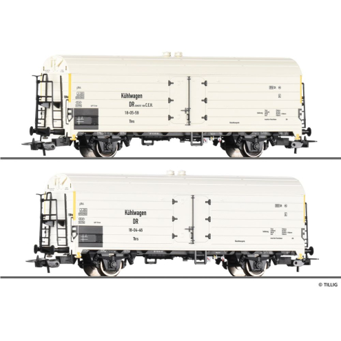 Tillig H0 70087 Güterwagenset der DR, bestehend aus zwei Kühlwagen Thrs