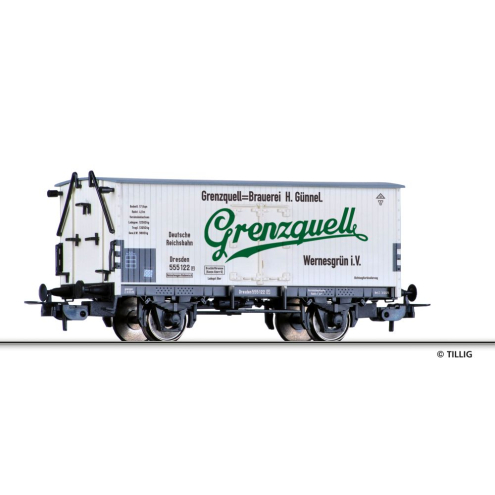 Tillig H0 77069 Kühlwagen Brauerei Grenzquell DRG, Ep. II