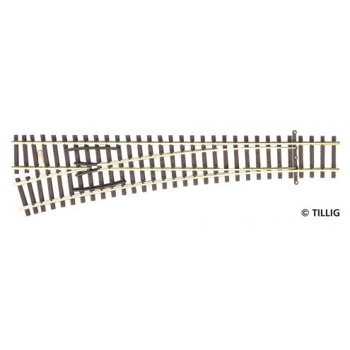 Tillig TT 83332 EW2 links, Abzweig 15°, Radius 631, Länge 166 mm