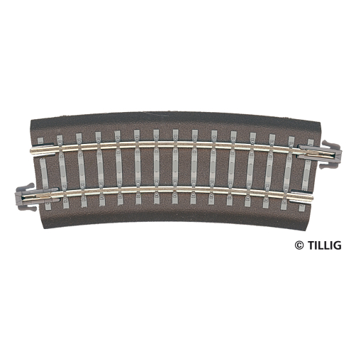 Tillig TT 83710 Bettungsgleis grau Gleisstück R12, Gebogenes Gleis R310 mm / 15°