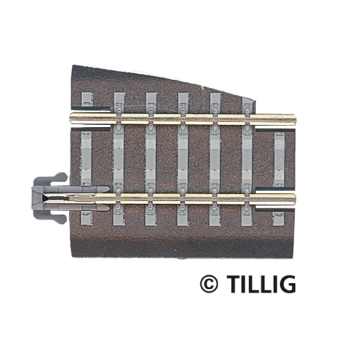 Tillig TT 83722 Bettungsgleis grau Gleisstück G5, Pass-Stück links, Länge 36 mm