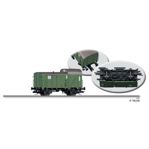 Tillig TT 095903 Güterzug-Packwagen, Pwg pr-14, der DR Ep. III