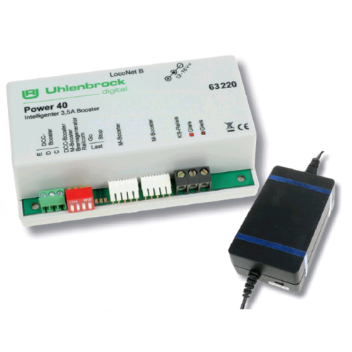 Uhlenbrock 63220 Booster Power 40 3,5 A für Spur Z, N, TT, H0 und 0 DCC / MM 3,5 A
