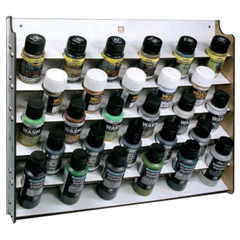 Vallejo 26009 Wandregal für 35/60 ml, 28 Fläschchen ohne Inhalt
