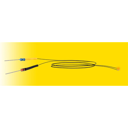 Viessmann 3561 LED gelb mit angelötetem Kabel, 5 Stück