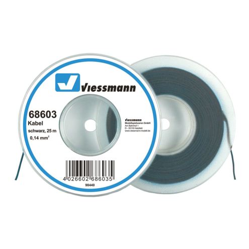 Viessmann 68603 Litze 0,14qmm schwarz auf Abrollspule