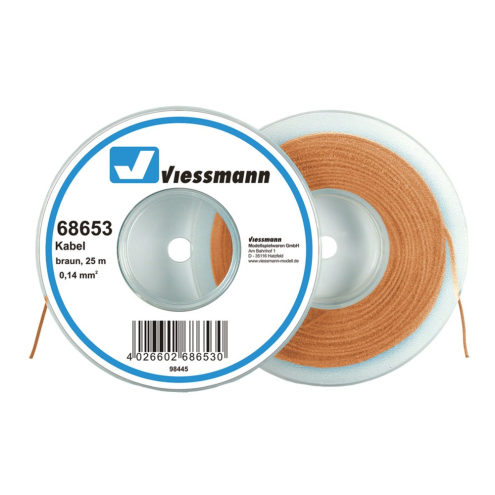 Viessmann 68653 Litze 0,14qmm braun auf Abrollspule