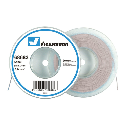 Viessmann 68683 Litze 0,14qmm grau auf Abrollspule