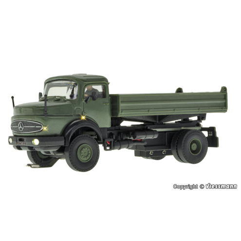 Viessmann H0 8161 CarMotion Rundhauber 2-achs mit Kipp-Pritsche, Militär, Basis, Funktionsmodell