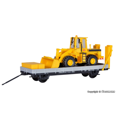 Kibri H0 16308 ROBEL Anhänger 55.54 mit Baugerät