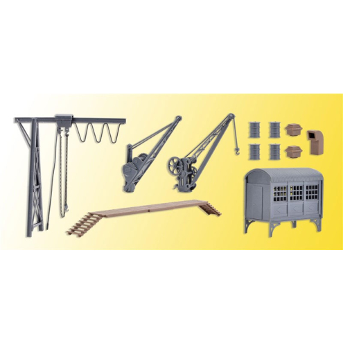 Kibri H0 38101 Deko-Set Kran- und Flaschenzug