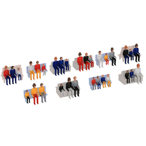 Kibri H0 38114 Figuren sitzend 30-teilig