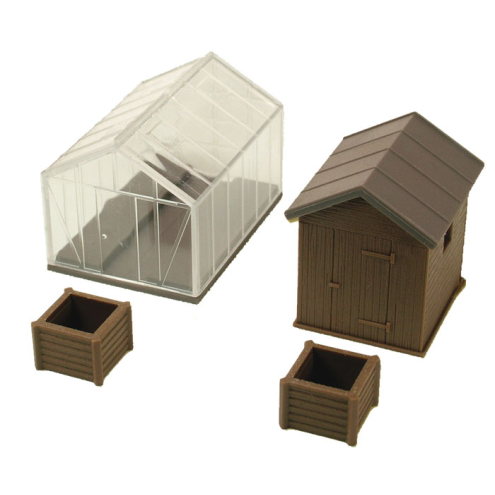 Kibri H0 38144 Deko-Set Garten- und Gewächshaus
