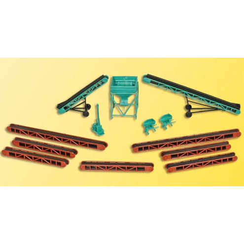 Kibri H0 38606 Deko-Set Förderbänder und Schüttsilo