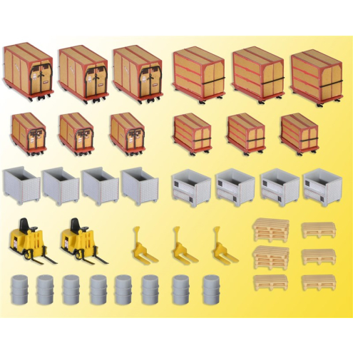 Kibri H0 38647 Deko-Set Kleincontainer und Ladegut