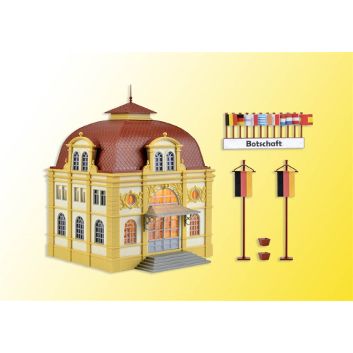 Vollmer H0 42004 Botschaftsgebäude mit LED-Beleuchtung