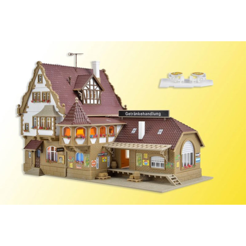 Vollmer H0 43697 Getränkehandlung mit Inneneinrichtung u. LED-Be