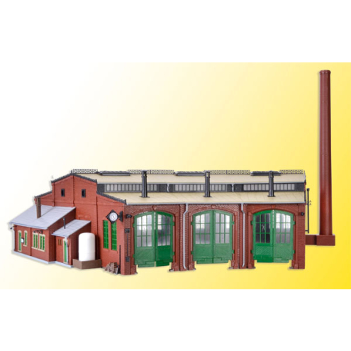 Vollmer H0 45754 Ringlokschuppen mit Türschließvorrichtung, drei