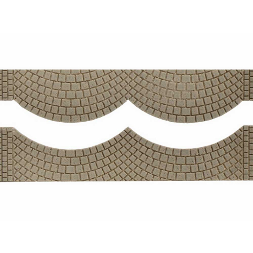 Vollmer H0 48244 Straßenplatte Kopfsteinpflaster, je 2 Endstücke