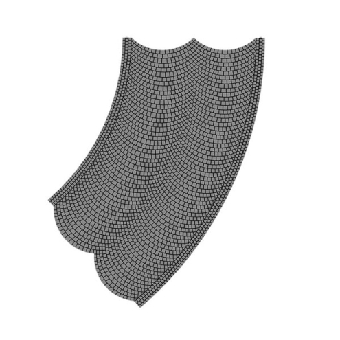 Vollmer H0 48246 Straßenplatte Kopfsteinpflaster, 45°Kurve r=15