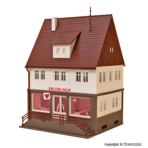 Vollmer H0 43870 Erotikshop mit Inneneinrichtung und LED-Beleuchtung