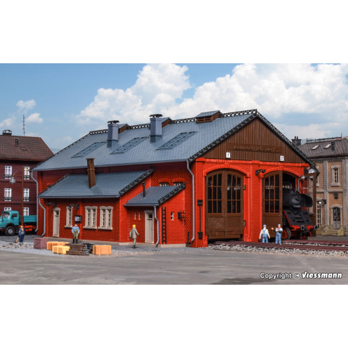 Vollmer H0 45753 Lokschuppen mit Türschließvorrichtung, zweiständig